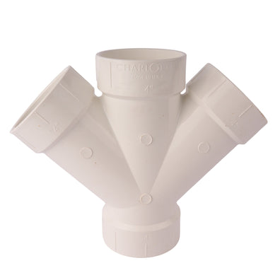 PVC DWV Reducing Double Wye 4"
