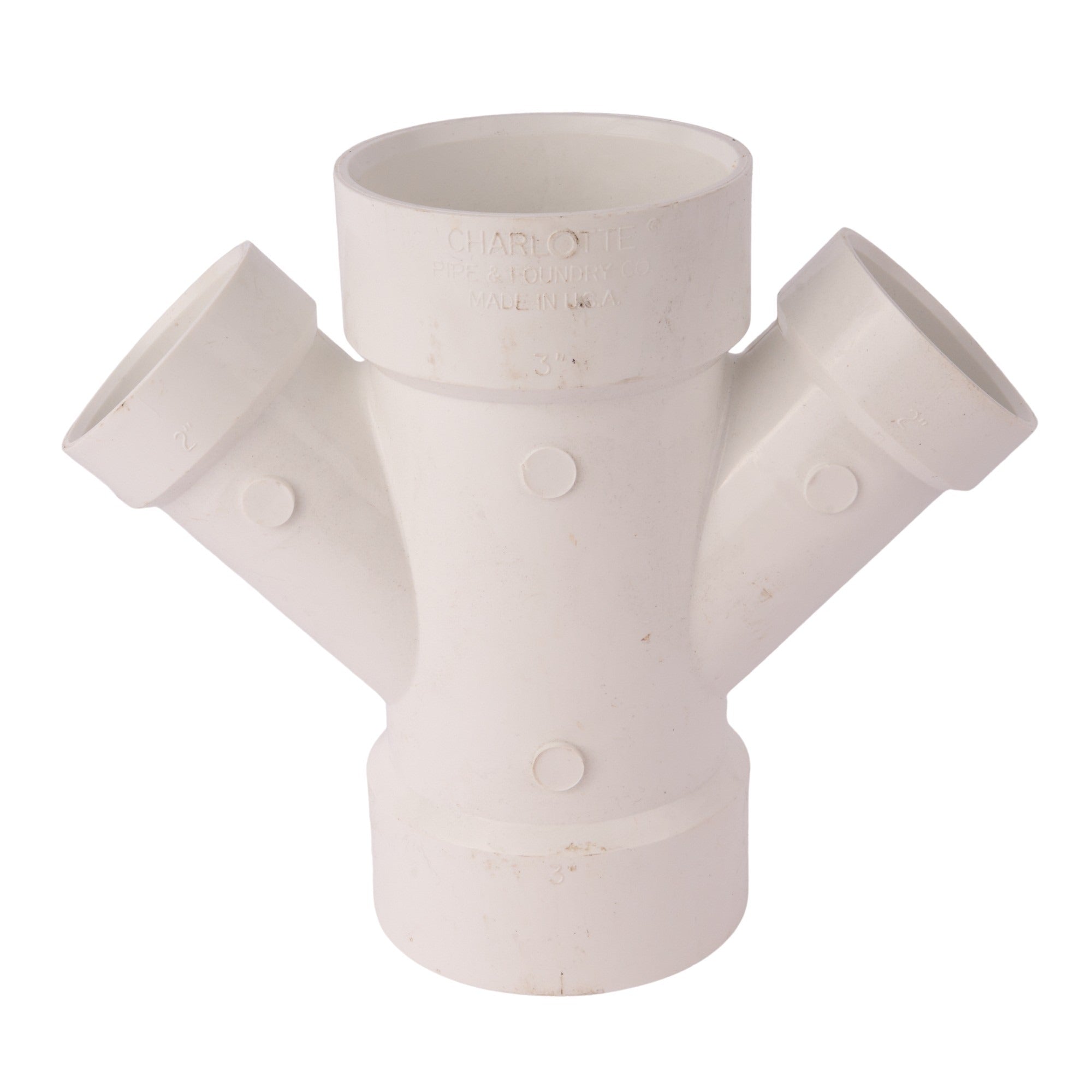 PVC DWV Double Wye 3" x 3" x 2" x 2"