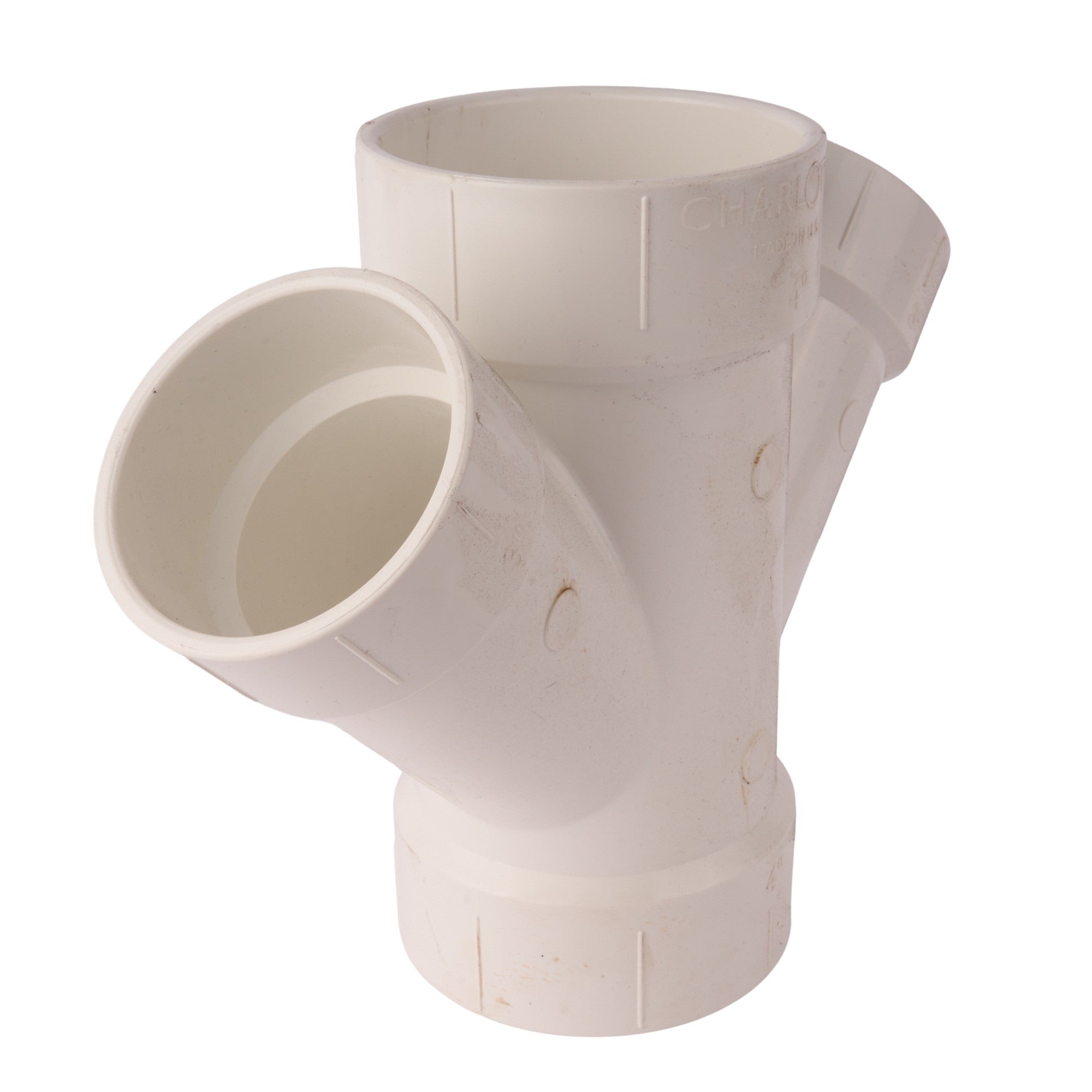PVC DWV Reducing Double Wye 4" x 4" x 3" x 3"
