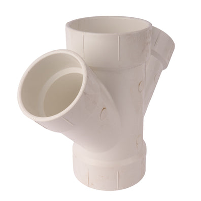 PVC DWV Reducing Double Wye 4" x 4" x 3" x 3"