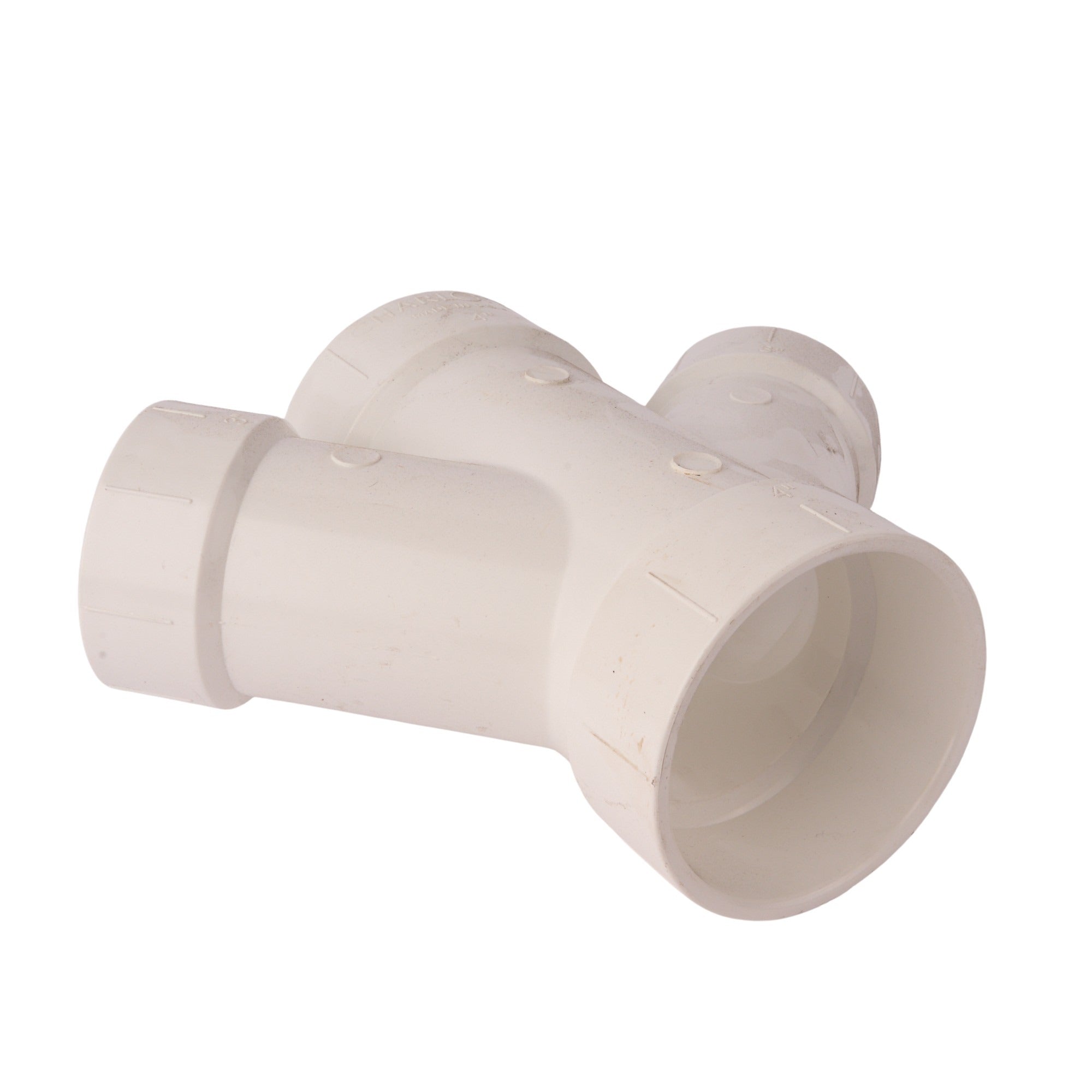PVC DWV Reducing Double Wye 4" x 4" x 3" x 3"