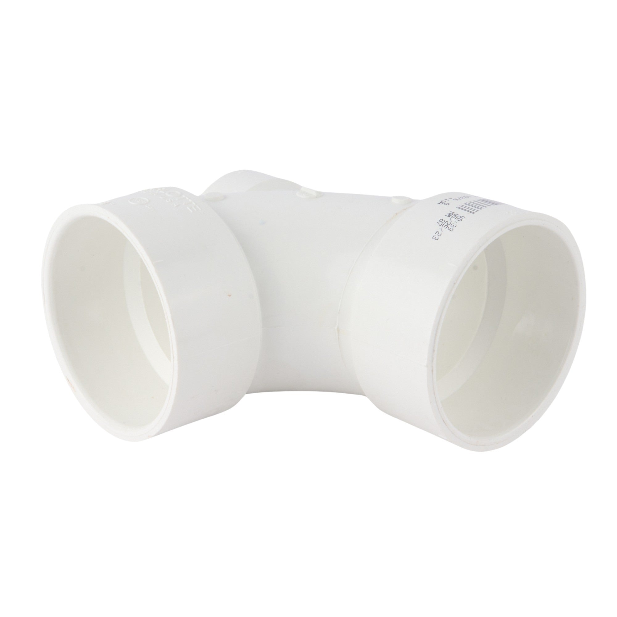 PVC DWV 90° Elbow w/2" Left Inlet 3" x 3" x 2"