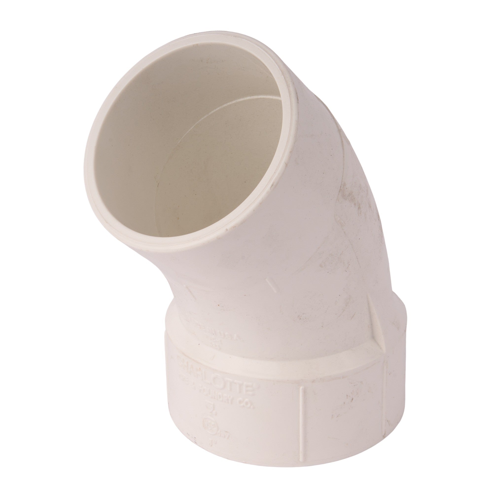 PVC DWV 45° Street Elbow (Socket x Spigot) 3"
