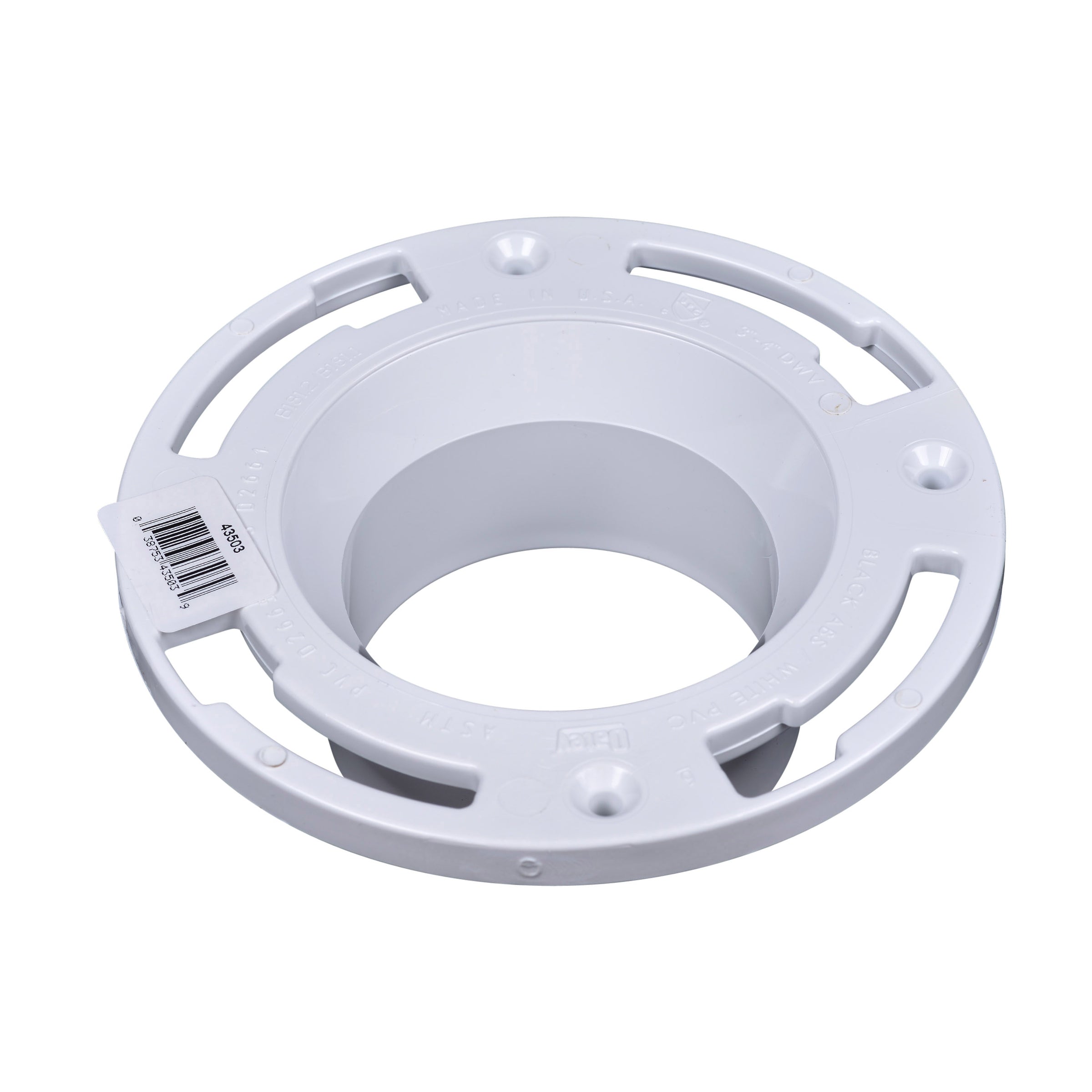 PVC DWV Flush Fit Closet Flange 4" x 3"