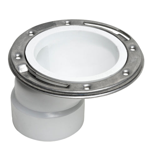 PVC DWV Hub Offset Closet Flange 4" x 3"