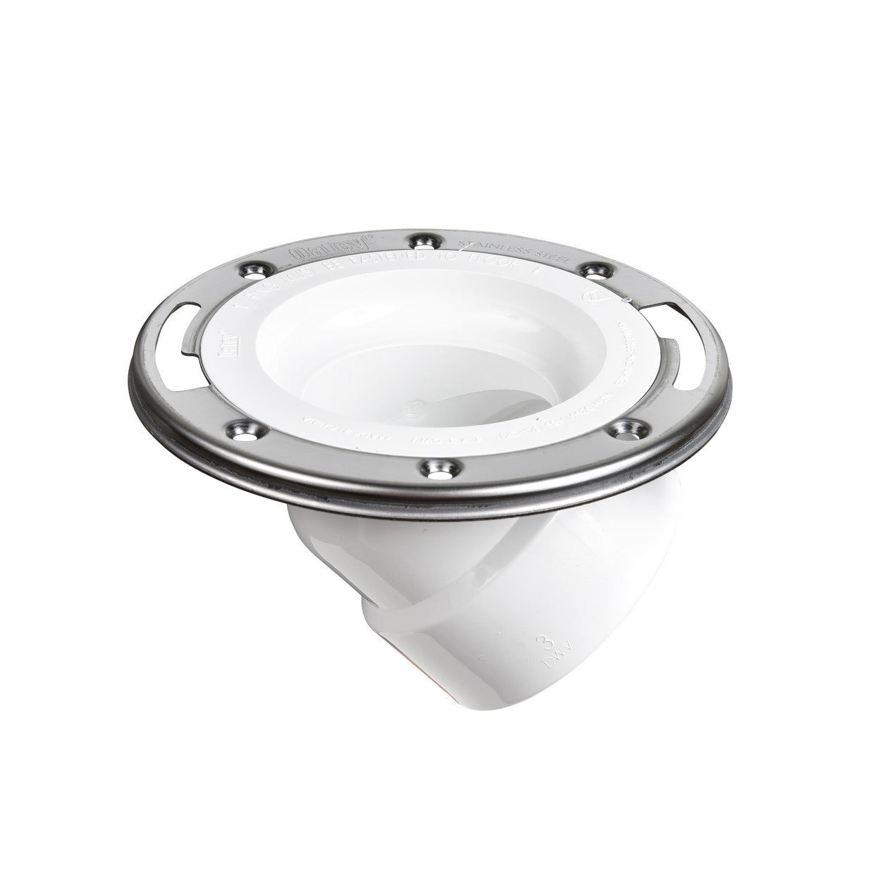 PVC DWV 45° Closet Flange w/Stainless Steel Ring 3" x 4"