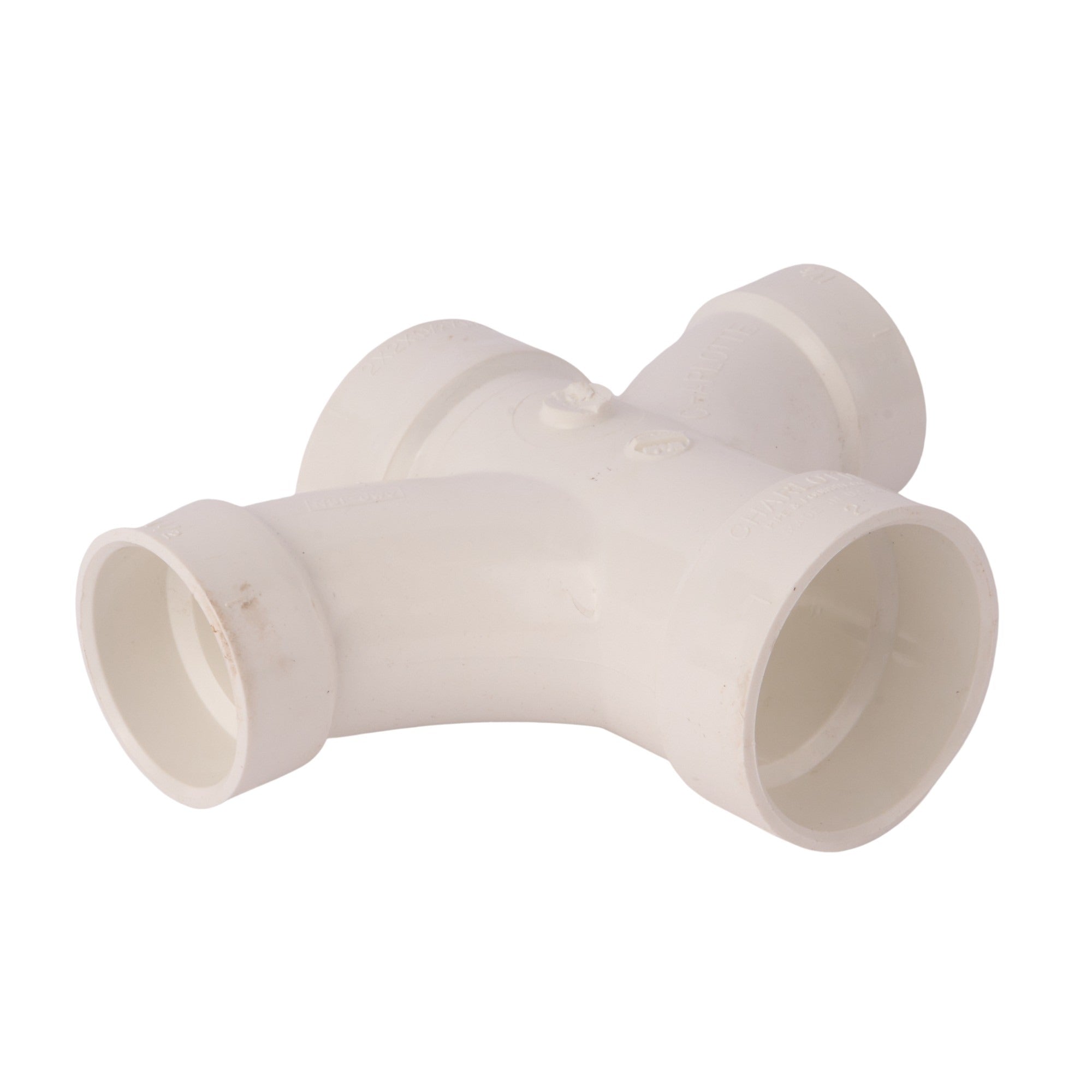 PVC DWV Double Fixture Tee 2" x 2" x 1-1/2" x 1-1/2"