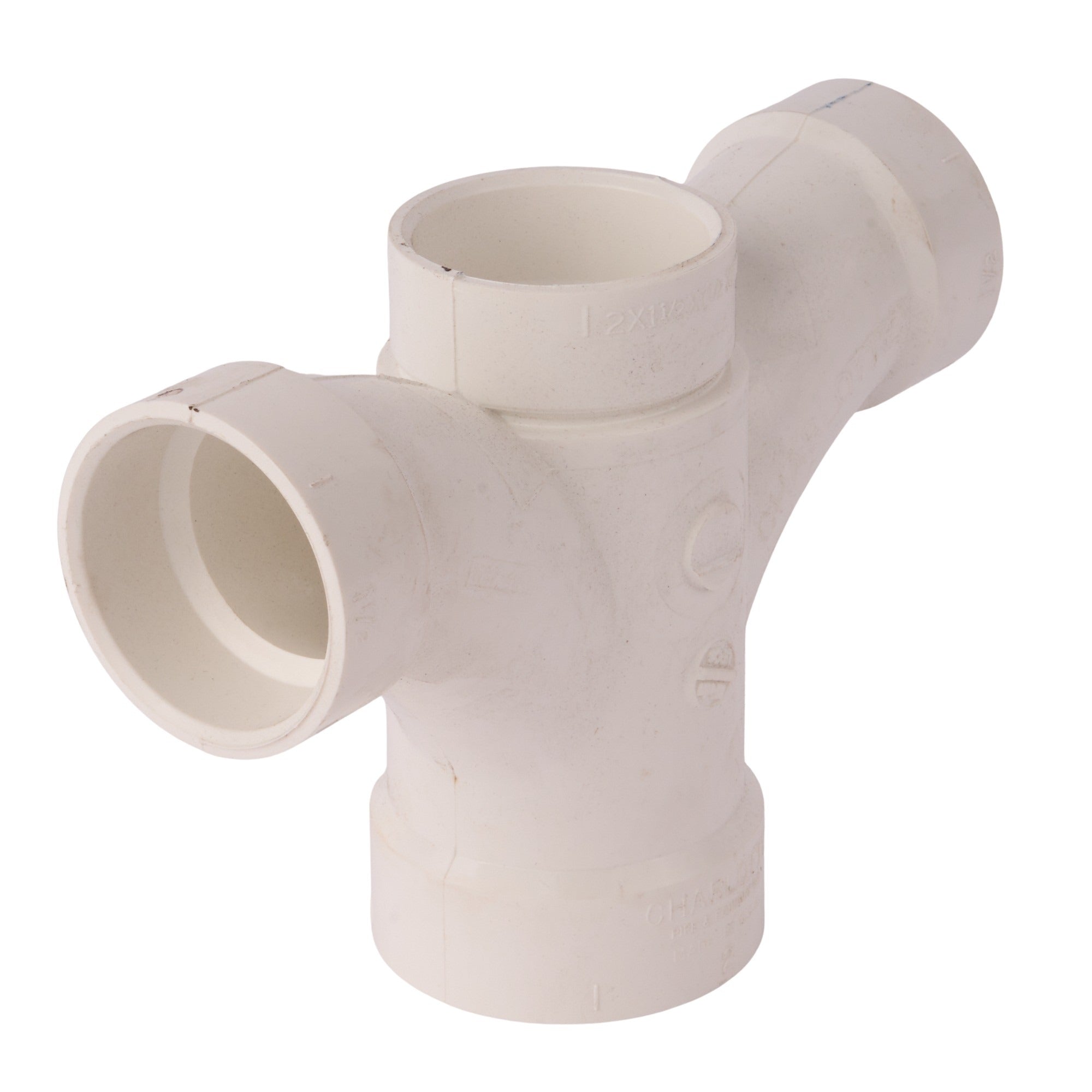PVC DWV Double Fixture Tee 2" x 1-1/2" x 1-1/2" x 1-1/2"