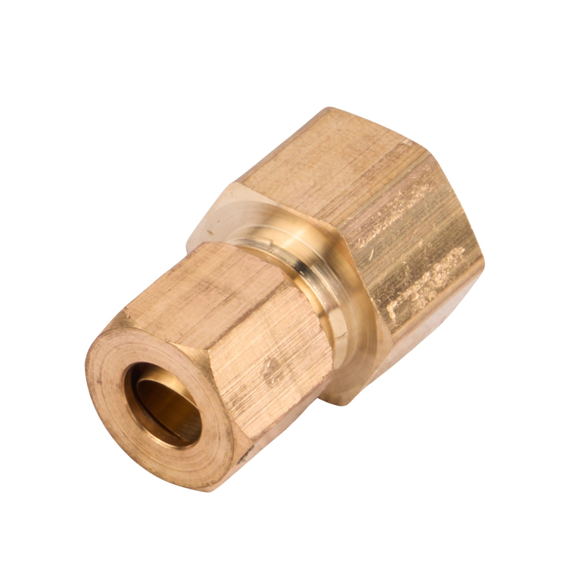 Female Brass Compression Connector 1/4" OD x 3/8" FIP
