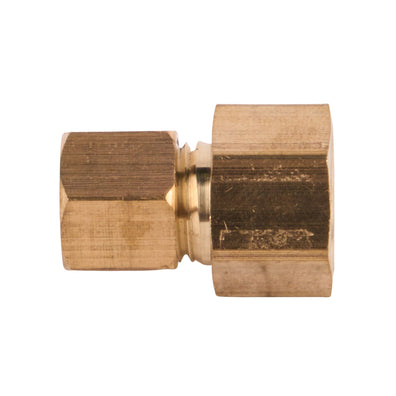 Female Brass Compression Connector 1/4" OD x 3/8" FIP