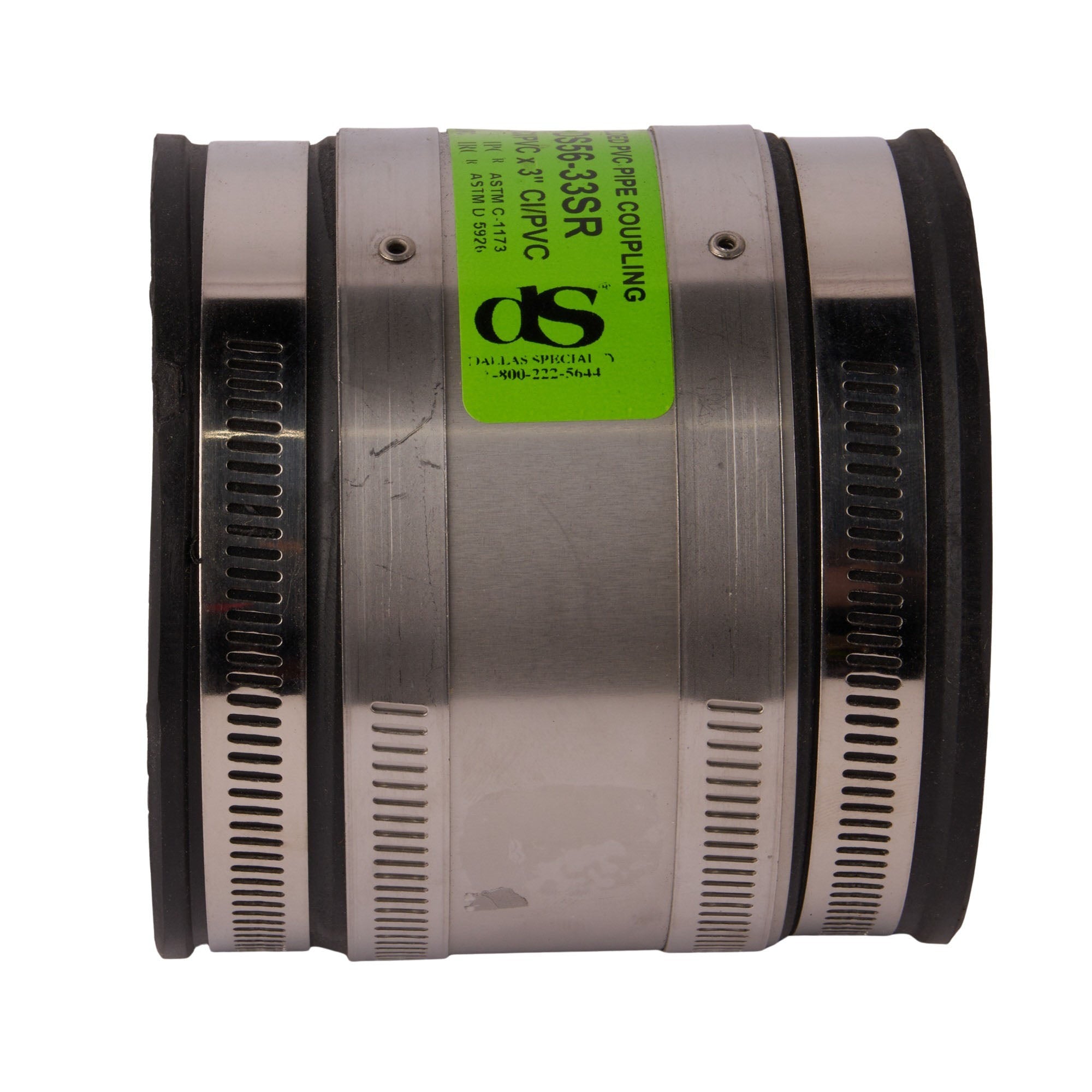 Shear Banded Flexible Coupling (Cast Iron-PVC) 3"