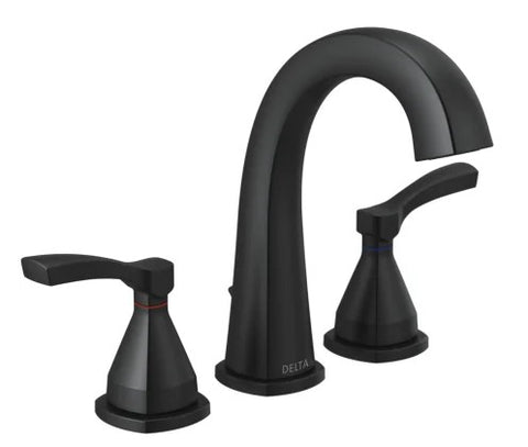Delta Stryke Widespread Bathroom Faucet with Lever Handles and Pop - Up Drain Assembly - APEX Supply Co.