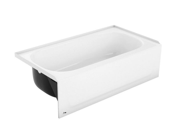Bootz Kona 54" x 30" Porcelain Enameled Steel Alcove Tub, Right Hand White - APEX Supply Co.