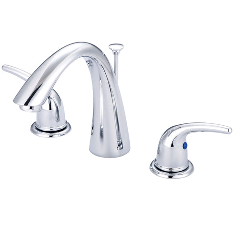 Olympia Faucets Accent 1.2 GPM Widespread Bathroom Faucet with J Style Rigid Spout and Brass Pop - Up Drain Assembly - APEX Supply Co.