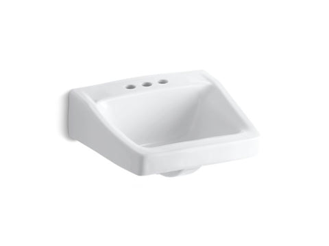 Kohler Chesapeake 14" Wall Mounted Bathroom Sink with 3 Holes Drilled and Overflow - APEX Supply Co.