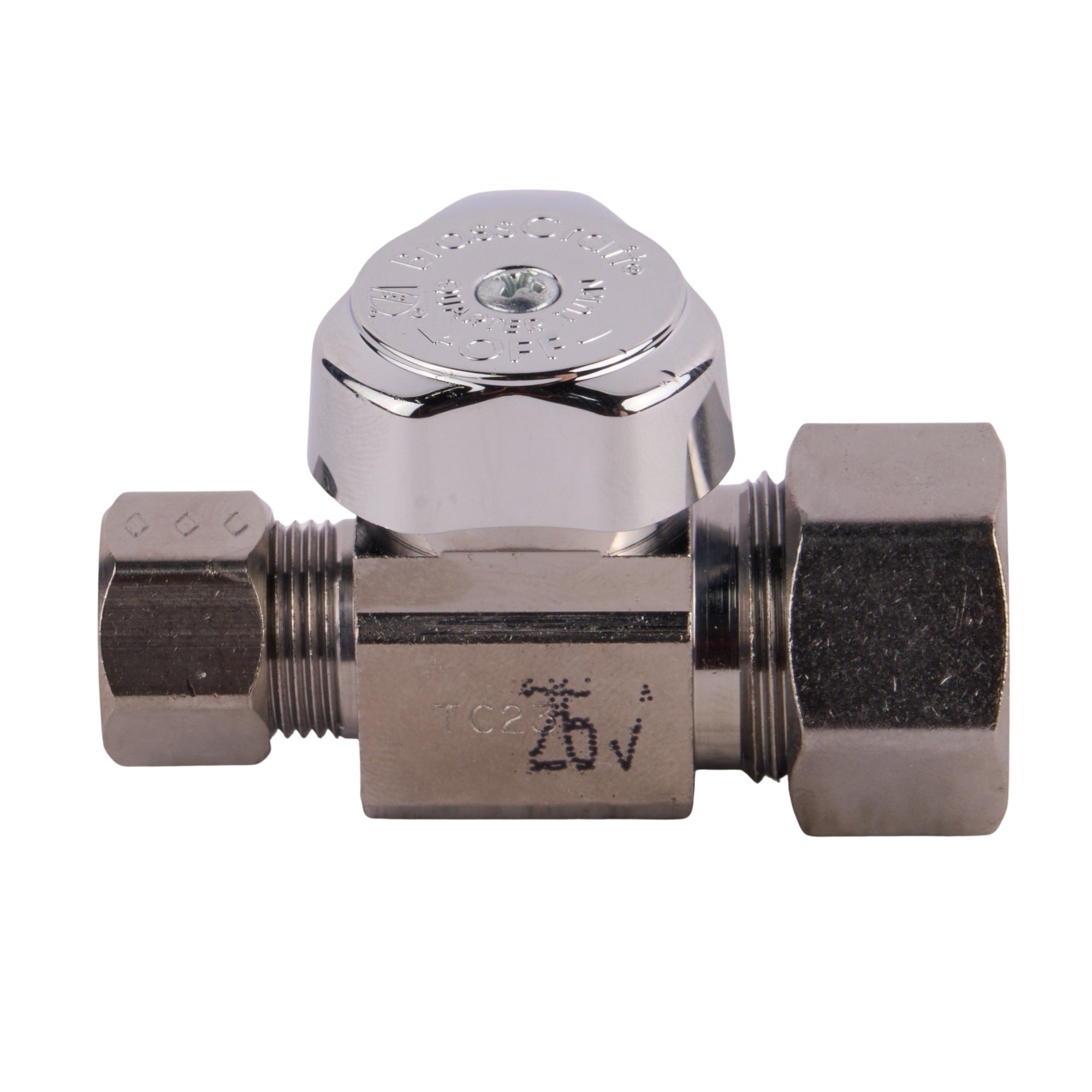 1/2" Comp X 3/8" Comp 1/4 Turn Straight Stop
