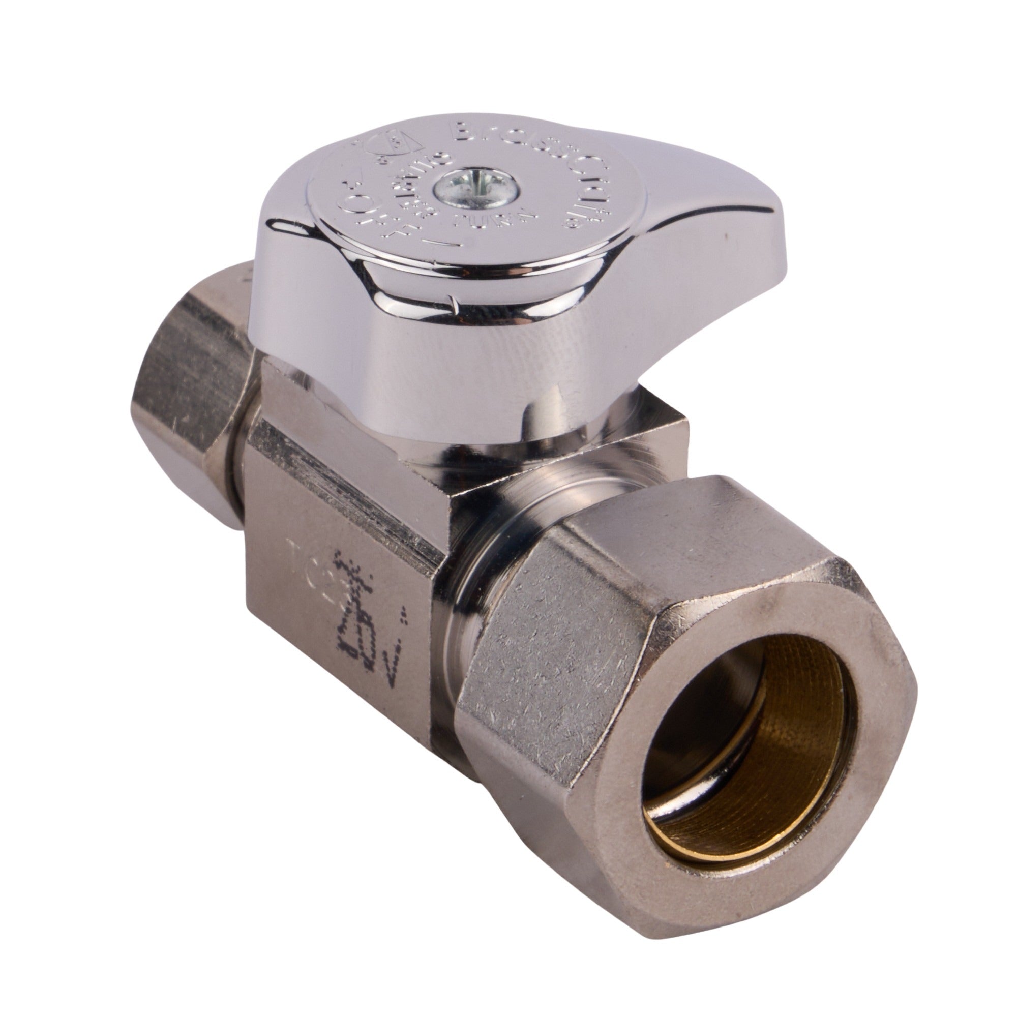 1/2" Comp X 3/8" Comp 1/4 Turn Straight Stop