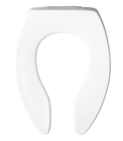 Bemis Elongated Commercial Plastic Open Front Less Cover Toilet Seat with STA - Tite® Check Hinge - APEX Supply Co.