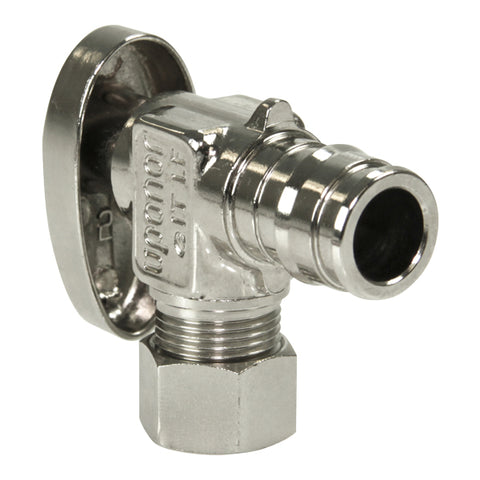 Uponor ProPEX Chrome Brass Full-Port Angle Stop Valve ProPEX x 3/8 OD (Lead Free) 1/2"