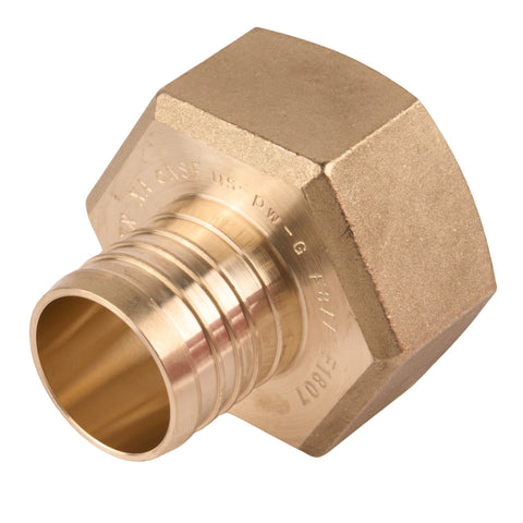 Zurn PEX Crimp Brass Female Threaded Adapter Crimp x FNPT (Lead Free) 1-1/2"