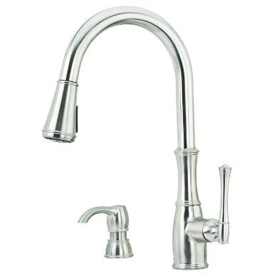Pfister Wheaton 1.8 GPM Single Hole Pull Down Kitchen Faucet - Includes Soap Dispenser and Escutcheon - APEX Supply Co.