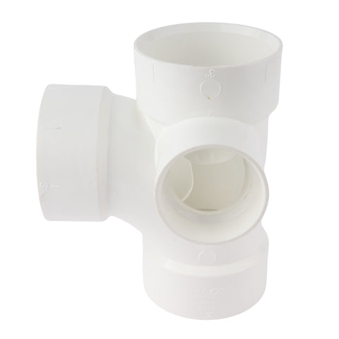 PVC DWV Sanitary Tee w/2" Right Side Inlets 3" x 3" x 3" x 3" x 2" x 2"