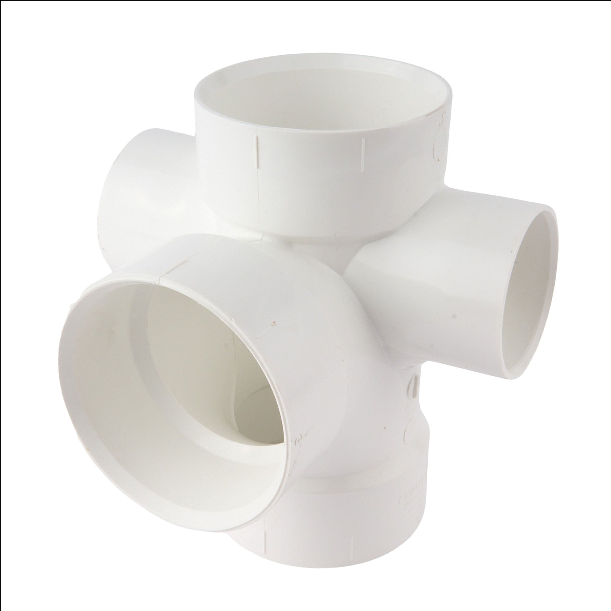 PVC DWV Sanitary Tee w/2" Right Side Inlets 3" x 3" x 3" x 3" x 2" x 2"
