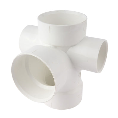 PVC DWV Sanitary Tee w/2" Right Side Inlets 3" x 3" x 3" x 3" x 2" x 2"